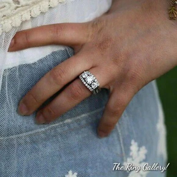 Diamond Wedding / Engagement Ring 925 SILVER #3 size 6,7,8,9,10 - Picture 7 of 8